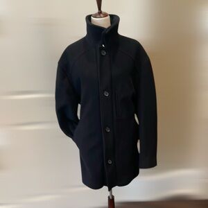 Lauren Ralph Lauren Womens Dorian Overcoat Cashmere Blend Black L